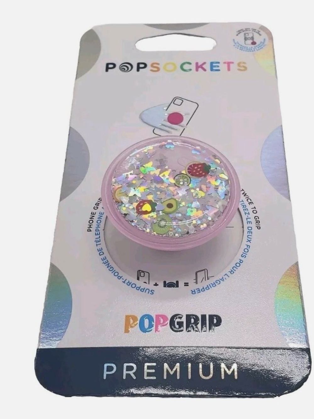 PopSockets Phone Grip Stand Tidepool Liquid Glitter Fruit POPGRIP LUXE Premium